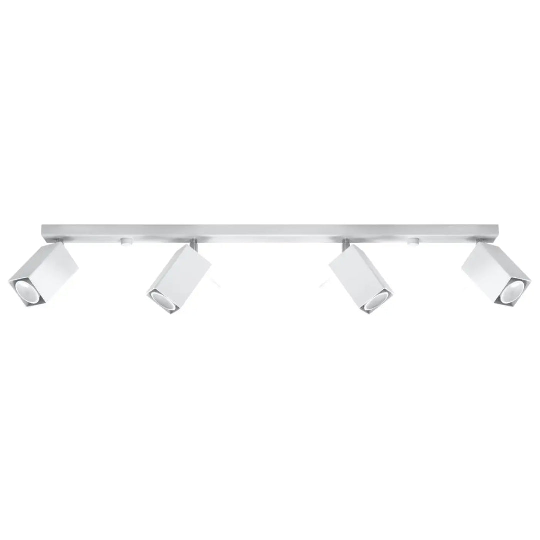 Plafonnier moderne merida blanc avec quatre spots merida réglables pour diriger précisément la lumière