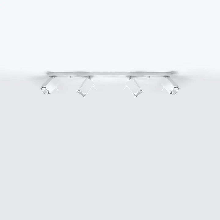 Plafonnier moderne merida blanc avec quatre spots merida ajustables pour diriger précisément la lumière