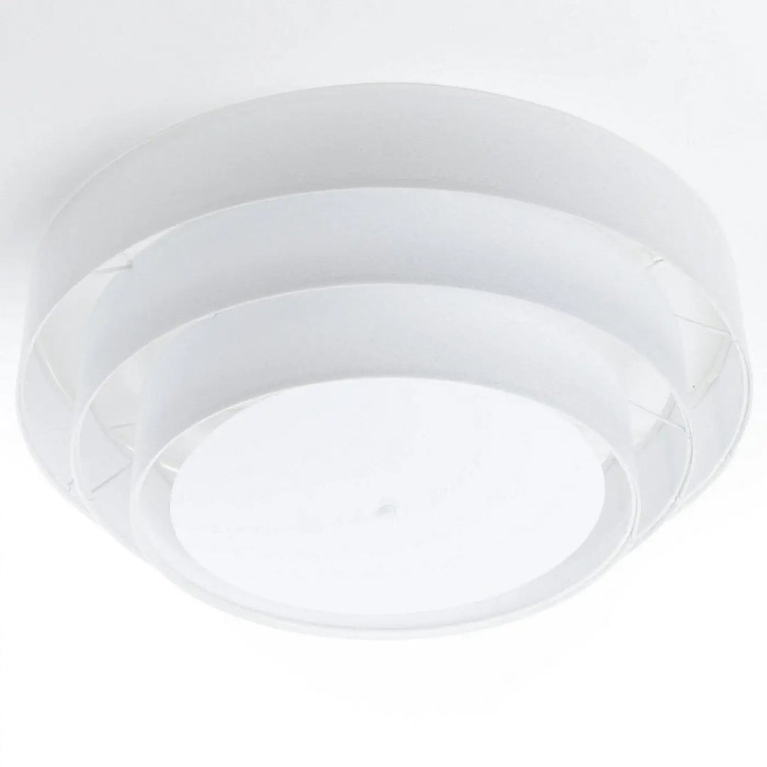 Luminaire plafonnier blanc en acrylique givré avec diffuseur rond à anneaux concentriques design moderne triniti veloursstoff