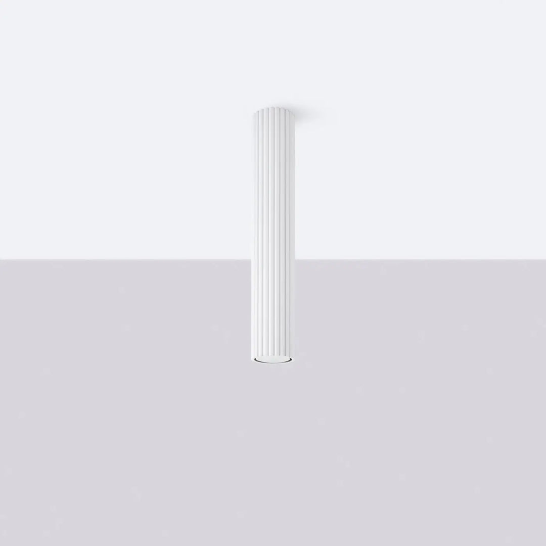 Plafonnier karbon allie élégant en colonne blanche avec ampoules gu10 interchangeables pour intérieur moderne