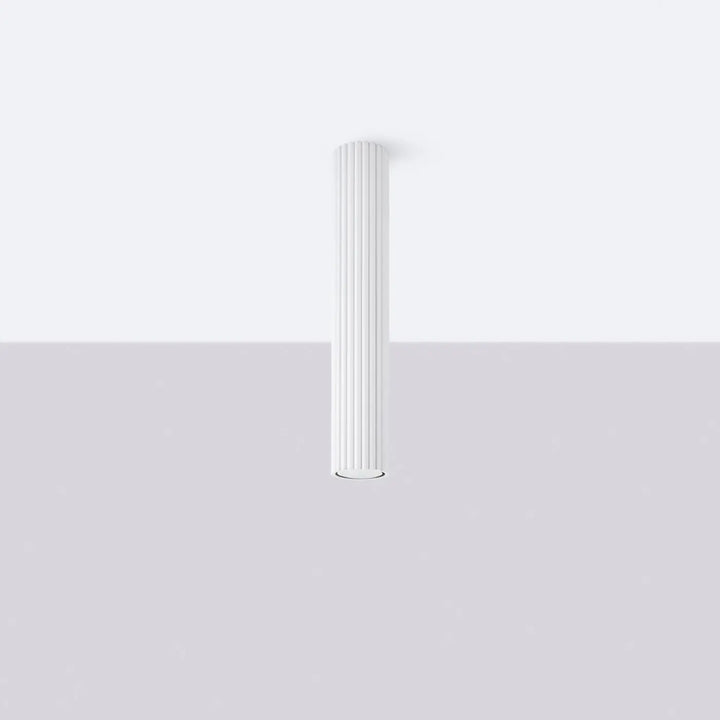 Plafonnier karbon allie élégant en colonne blanche avec ampoules gu10 interchangeables pour intérieur moderne