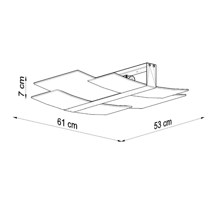 Plafonnier fonctionnel celia blanc avec design intemporel minimaliste et lignes angulaires épurées