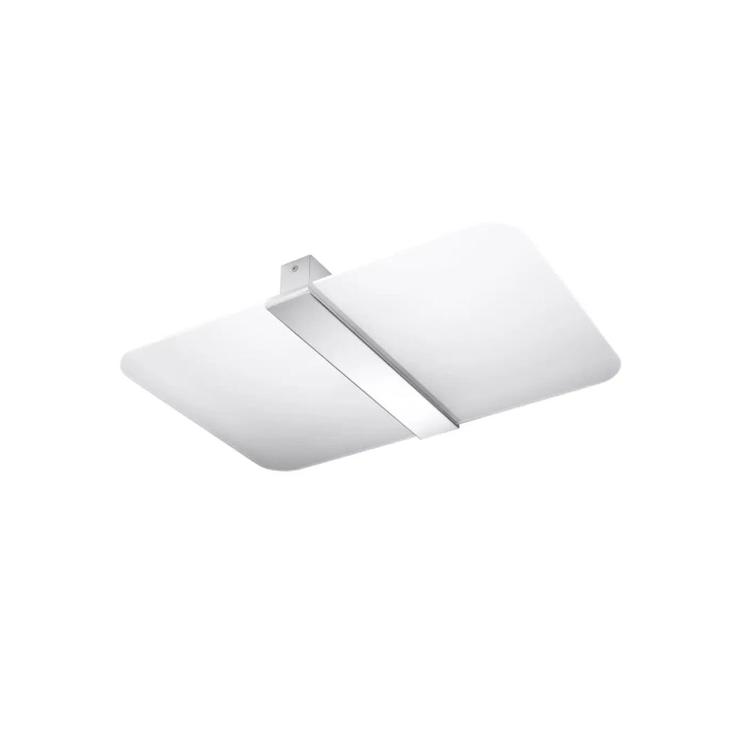 Luminaire plafonnier azalia blanc verre met avec bande métallique pour chambre à coucher plafonnier fonctionnel