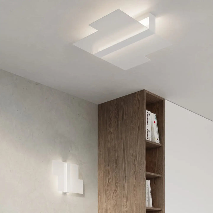 Plafonnier fonctionnel massimo blanc avec design intemporel et géométrie moderne aux lignes épurées