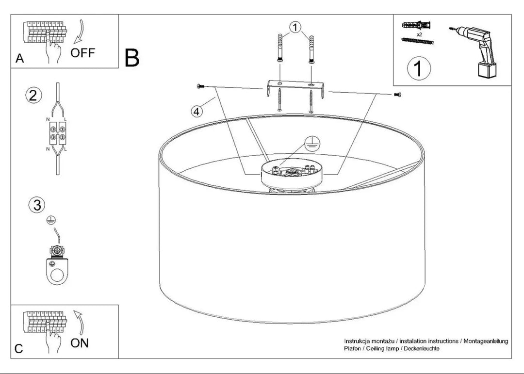 Plafonnier telesto blanc avec abat-jour cylindrique et module de fixation interne design minimaliste et combinaison parfaite