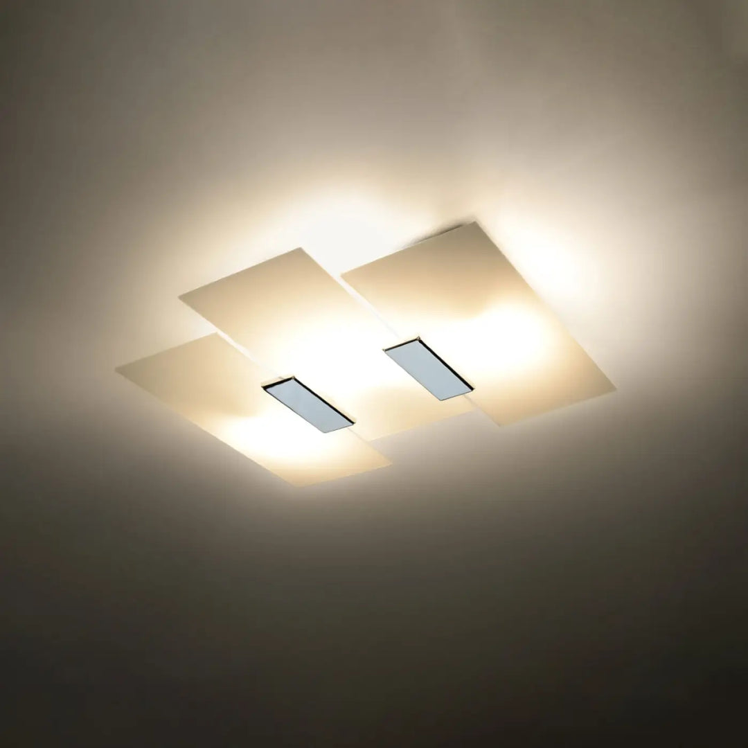 Luminaire plafonnier fabiano blanc met magnifiquement avec deux panneaux lumineux design intemporel et plafonnier fonctionnel