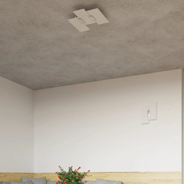 Plafonnier fonctionnel blanc avec design intemporel et géométrique magnifiquement conçu par fabiano