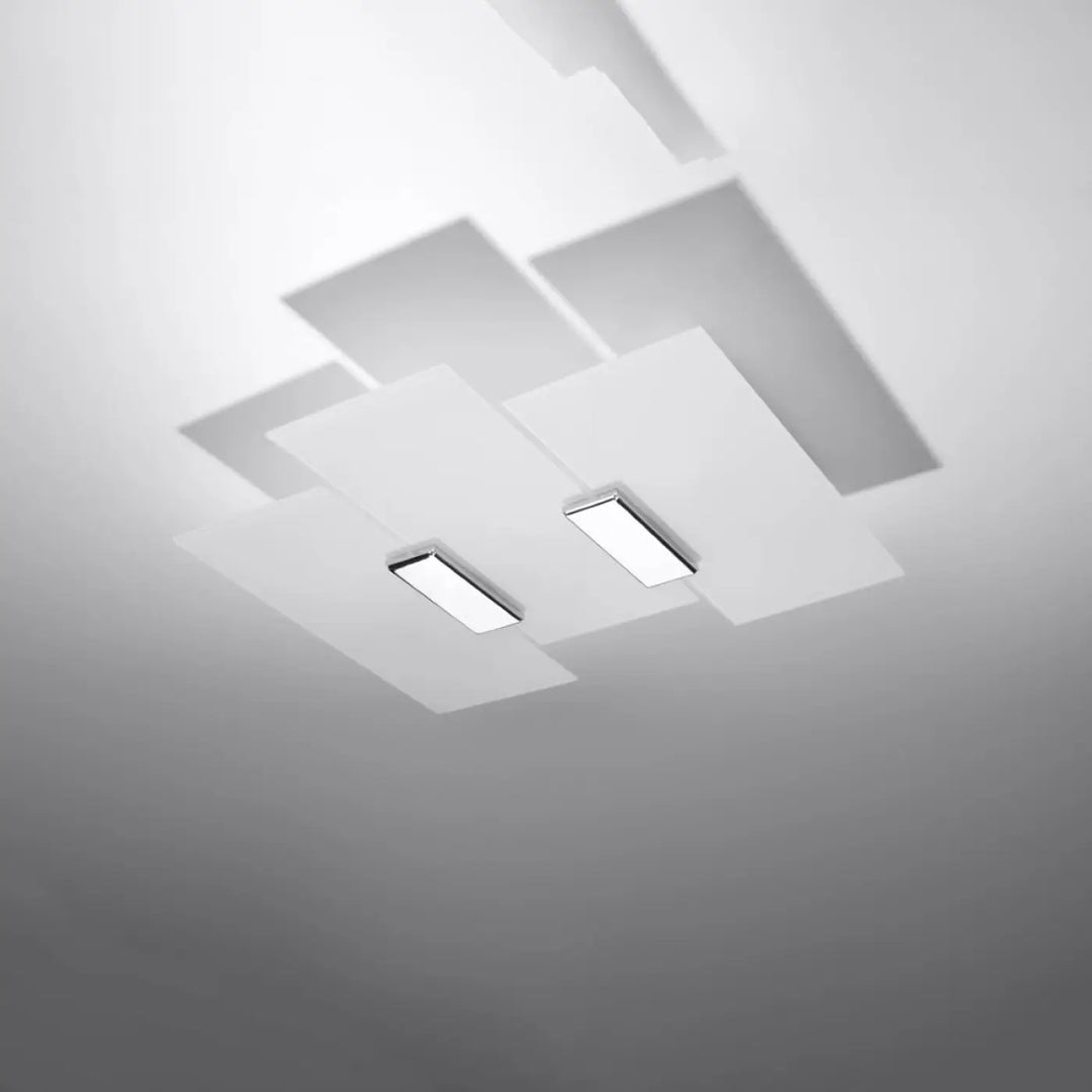 Luminaire plafonnier fabiano blanc avec deux panneaux led intégrés design intemporel et plafonnier fonctionnel