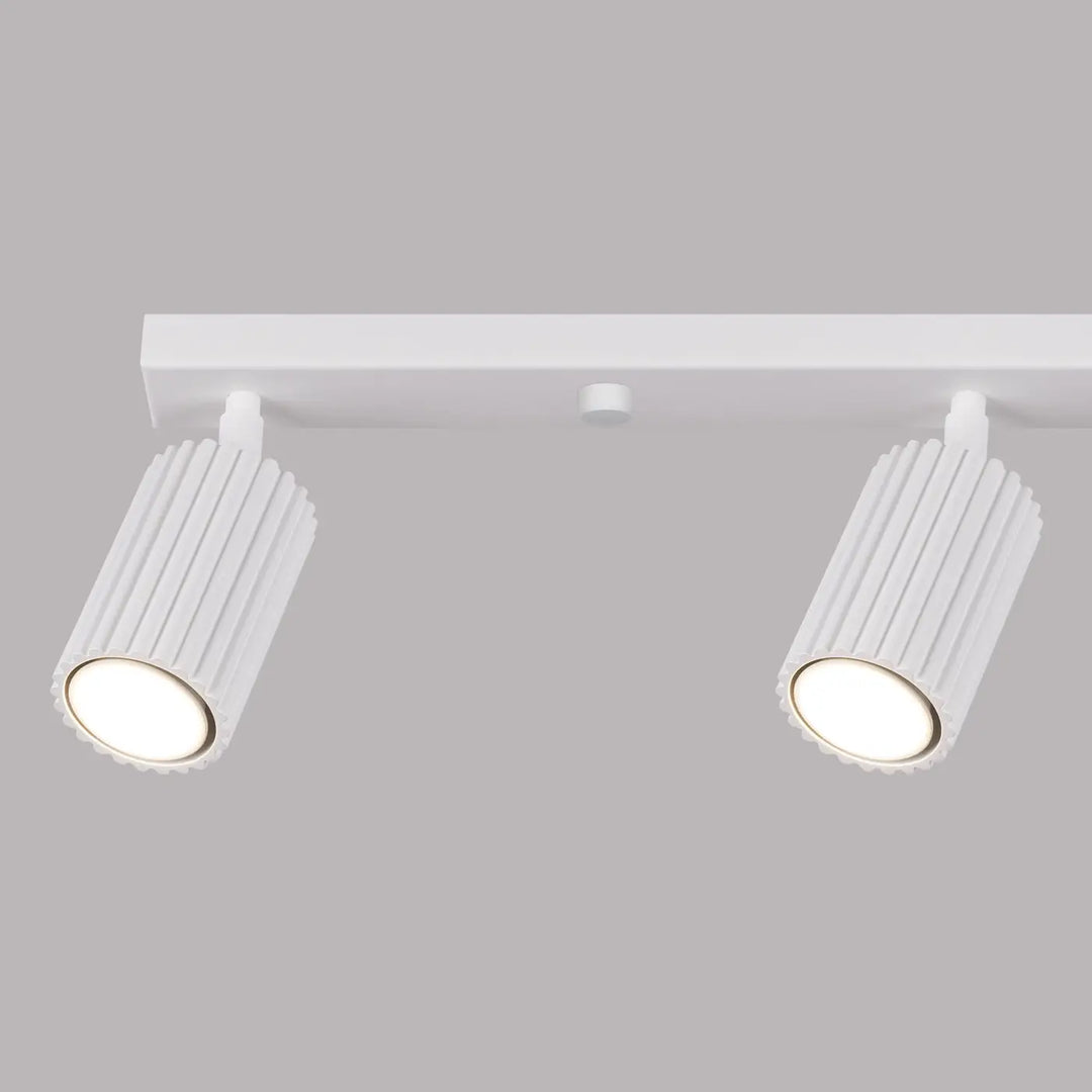 Plafonnier karbon allie design minimaliste avec 4 ampoules gu10 interchangeables blanc ribbé moderne