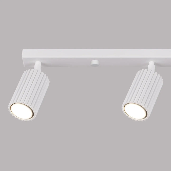 Plafonnier karbon allie design minimaliste avec 4 ampoules gu10 interchangeables blanc ribbé moderne