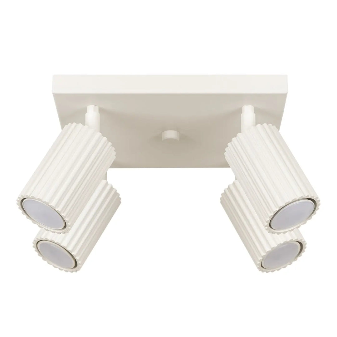 Plafonnier karbon beige avec deux têtes réglables en design minimaliste et ampoules gu10 interchangeables