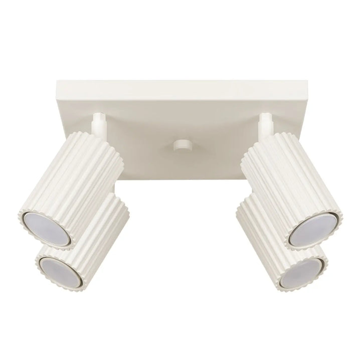 Plafonnier karbon beige avec deux têtes réglables en design minimaliste et ampoules gu10 interchangeables