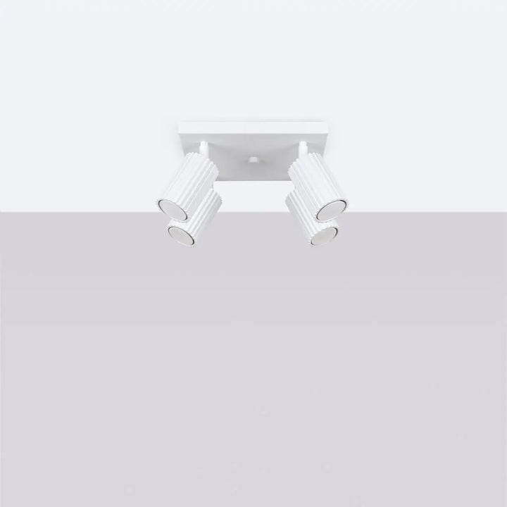 Plafonnier karbon allie design minimaliste avec double tête blanche et ampoules gu10 interchangeables
