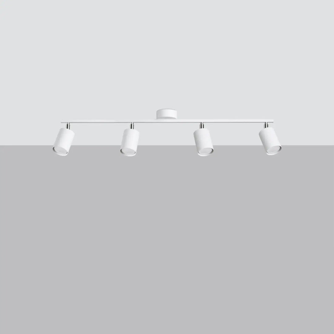 Luminaire plafonnier lemmi 4l blanc avec quatre spots réglables sur barre minimaliste gamme lemmi approche moderne