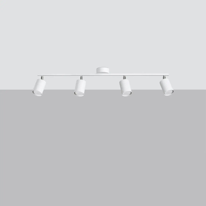 Luminaire plafonnier lemmi 4l blanc avec quatre spots réglables sur barre minimaliste gamme lemmi approche moderne