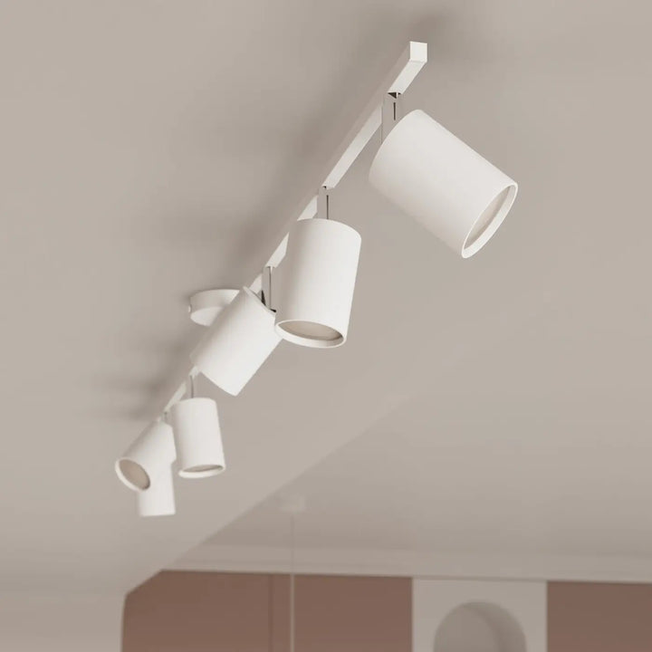 Luminaire plafonnier lemmi 4l blanc avec lampes lemmi cylindriques design moderne pour approche moderne
