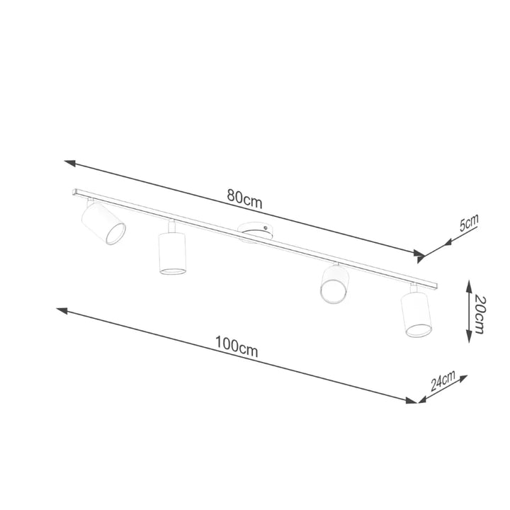 Luminaire plafonnier lemmi 4l blanc avec quatre spots ajustables lampe lemmi gamme lemmi approche moderne