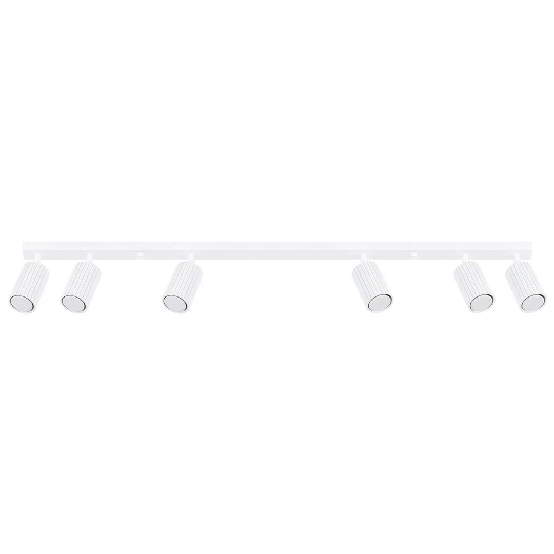Luminaire plafonnier karbon 6l blanc avec six ampoules gu10 interchangeables design minimaliste et ajustable