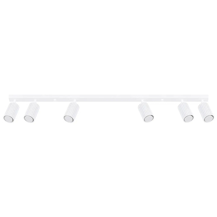 Luminaire plafonnier karbon 6l blanc avec six ampoules gu10 interchangeables design minimaliste et ajustable