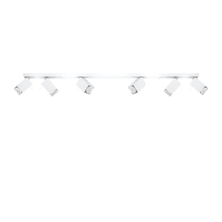 Plafonnier moderne merida 6l blanc avec six spots ajustables pour diriger précisément le flux lumineux