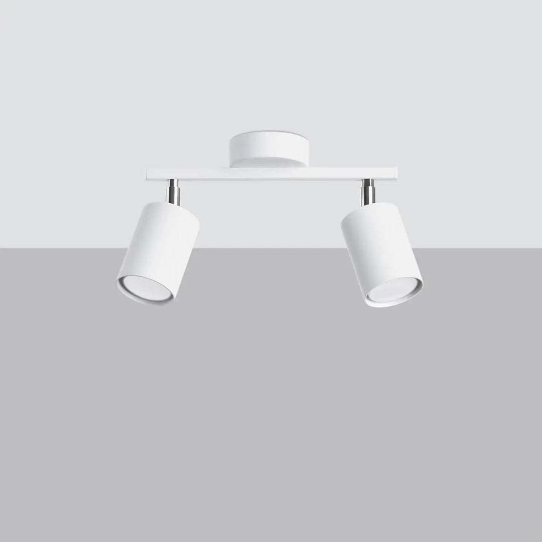 Plafonnier lemmi 2 blanc avec double tête cylindre en module led pour une lumière conviviale et design minimaliste