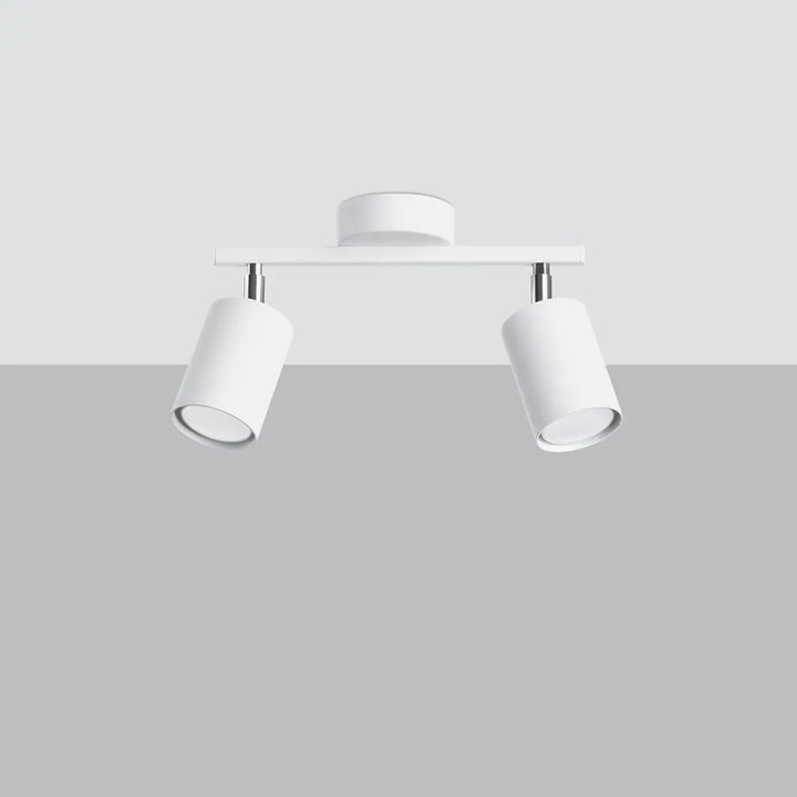 Plafonnier lemmi 2 blanc avec double tête cylindre en module led pour une lumière conviviale et design minimaliste