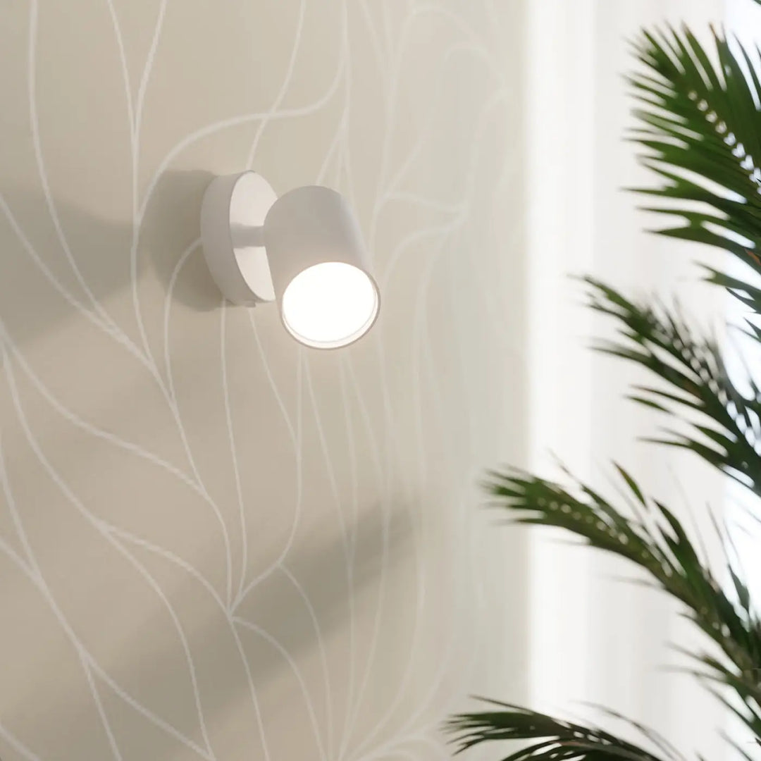 Plafonnier lemmi 2 blanc avec module led cylindrique mural pour une lumière conviviale et moderne