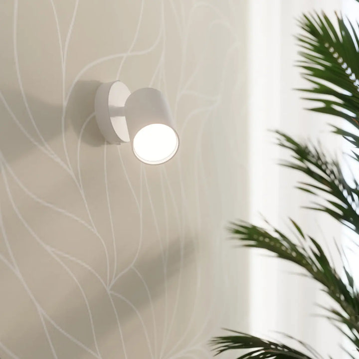 Plafonnier lemmi 2 blanc avec module led cylindrique mural pour une lumière conviviale et moderne