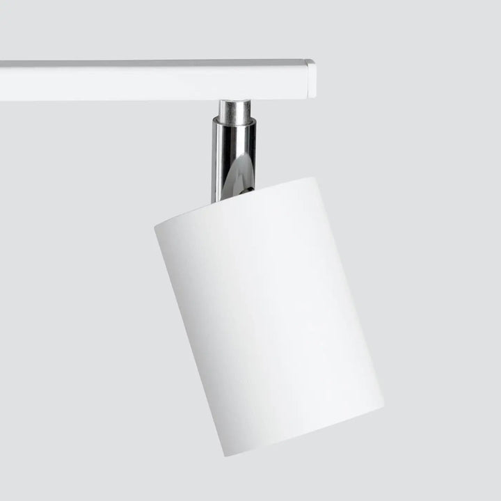 Luminaire plafonnier lemmi 2 blanc avec module led et tige de fixation chromée pour une lumière conviviale