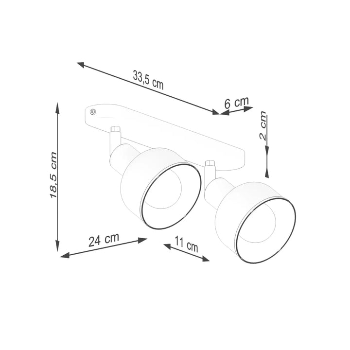 Luminaire plafonnier elba 2 blanc avec double tête minimalisme combiné et éléments subtils en design moderne