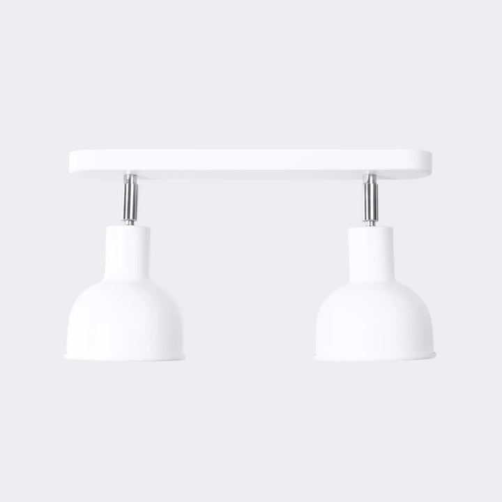 Lampe elba plafonnier blanc avec double tête et bras en métal mat alliant minimalisme combiné et éléments subtils