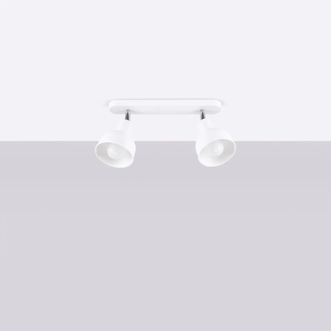 Luminaire plafonnier elba 2 blanc avec double spot, finition mate, minimalisme combiné et éléments subtils