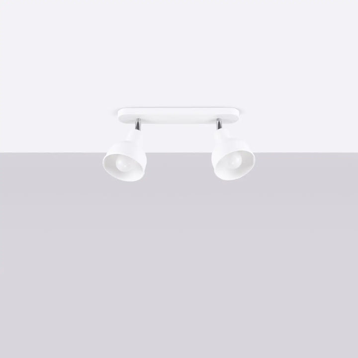 Luminaire plafonnier elba 2 blanc avec double spot, finition mate, minimalisme combiné et éléments subtils