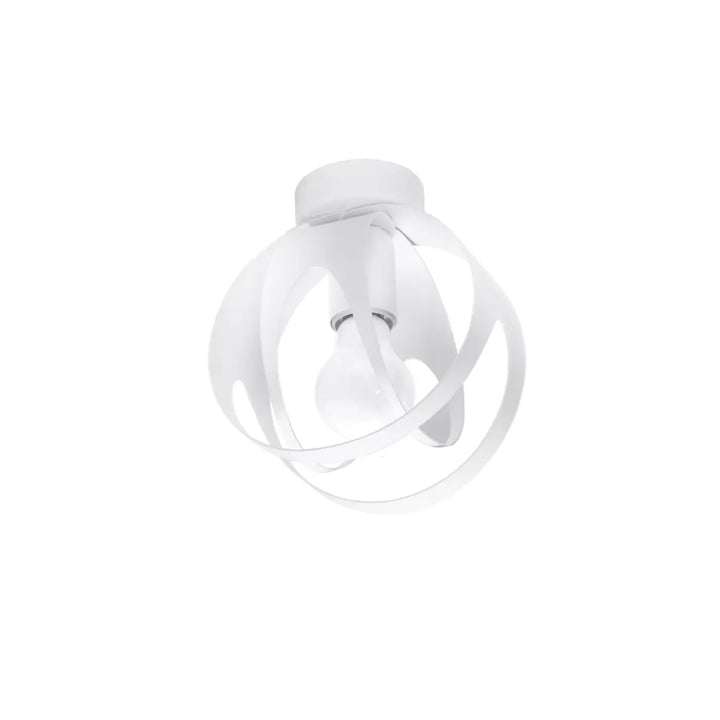 Luminaire plafonnier tulos blanc avec design minimaliste en bandes courbées entrelacées pour points lumineux suspendus