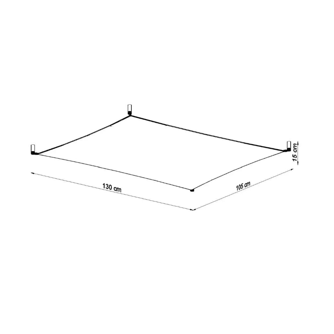 Luminaire plafonnier luna 3 blanc avec bâche d’ombrage rectangulaire 130x105 cm pour éclairage minimaliste plus facile