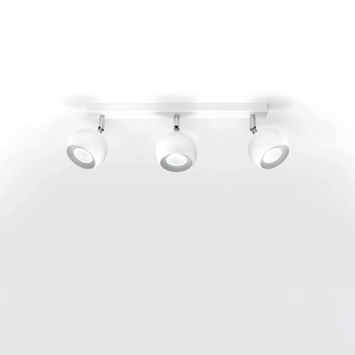 Luminaire plafonnier oculare 3 blanc avec spots led sphériques pour un plafonnier moderne au design original éclairez précisément