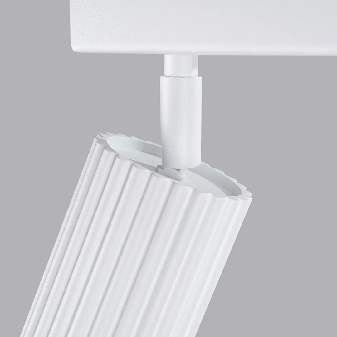 Plafonnier karbon blanc avec design minimaliste et ampoules gu10 interchangeables en matériau strié