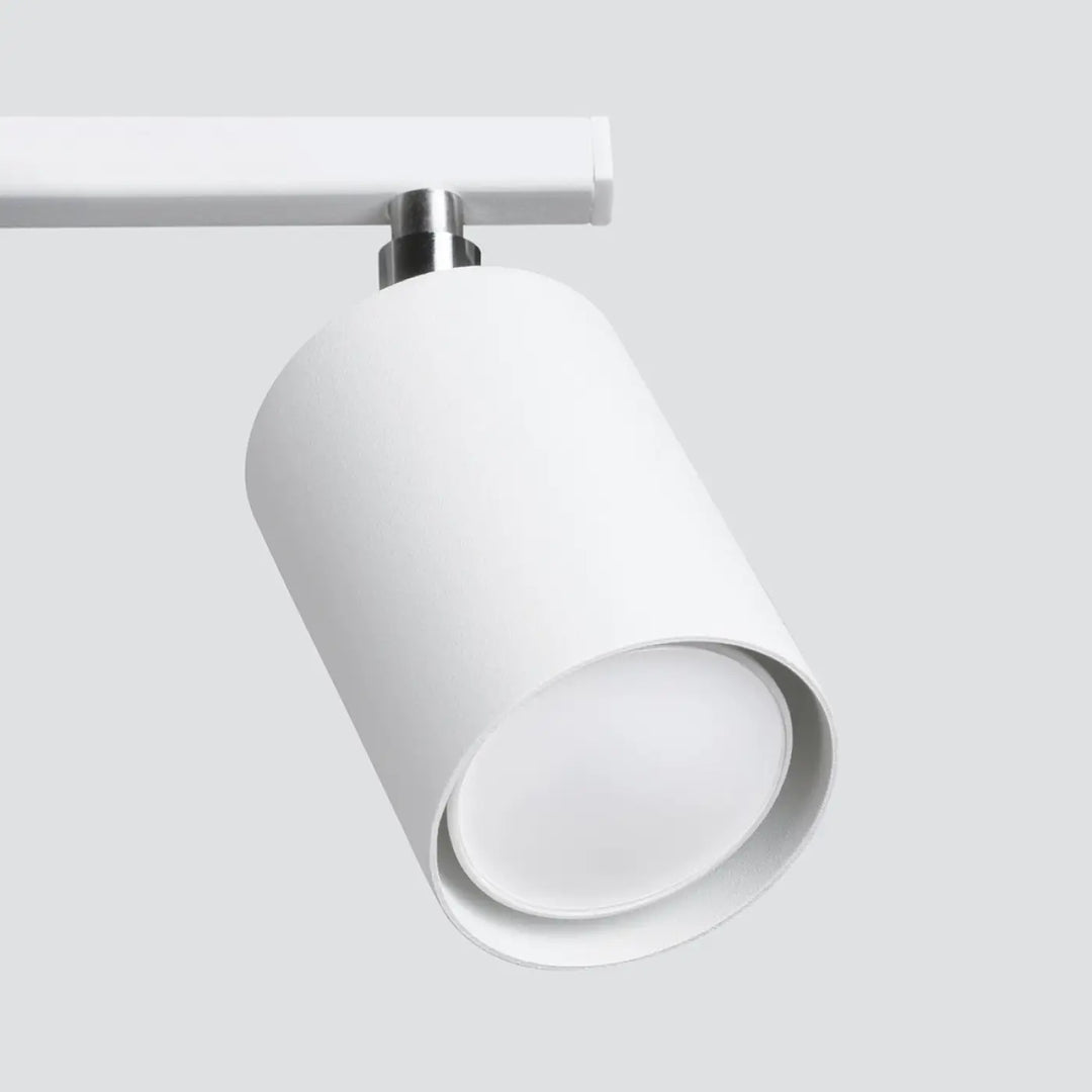 Plafonnier lemmi 3 blanc avec module led cylindrique mat offrant une lumière conviviale et un design moderne