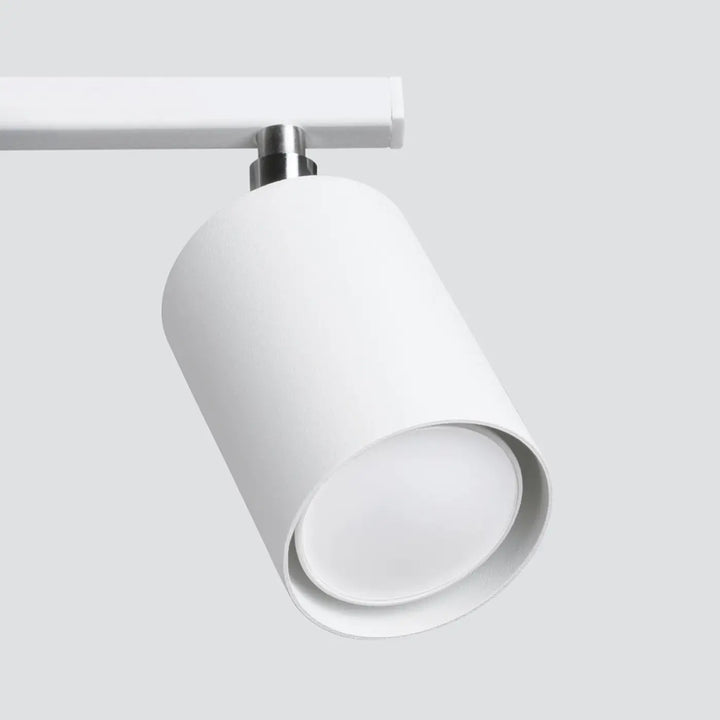 Plafonnier lemmi 3 blanc avec module led cylindrique mat offrant une lumière conviviale et un design moderne