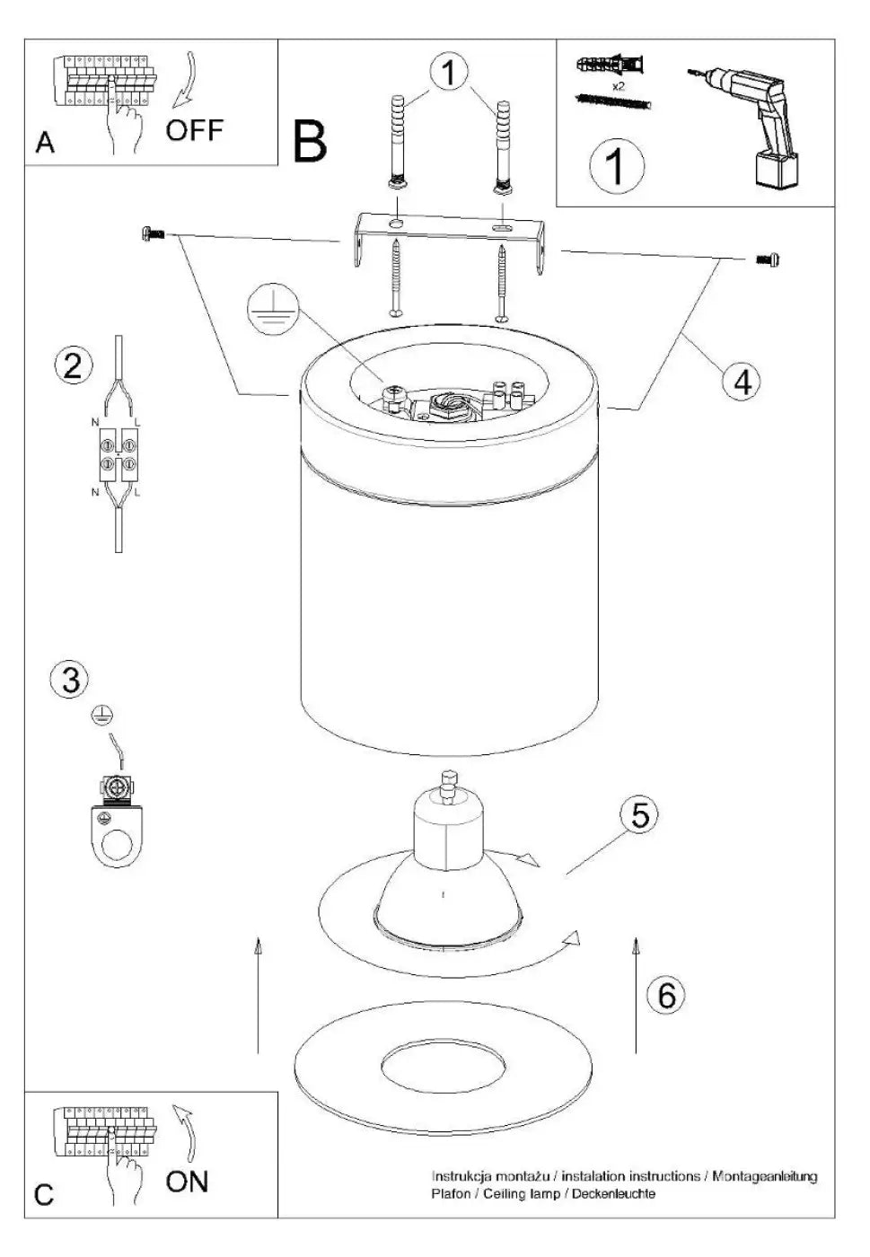 Plafonnier RIF cylindrique blanc avec finition métallique et lumière ajustable pour solutions d’éclairage modernes