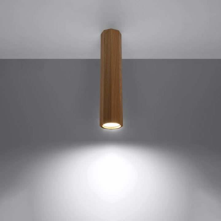 Luminaire plafonnier zeke 30 en bois de chêne avec une lumière chaude s’intégrera parfaitement au style loft