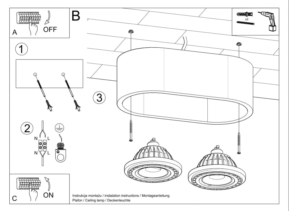 Schéma d'installation du luminaire