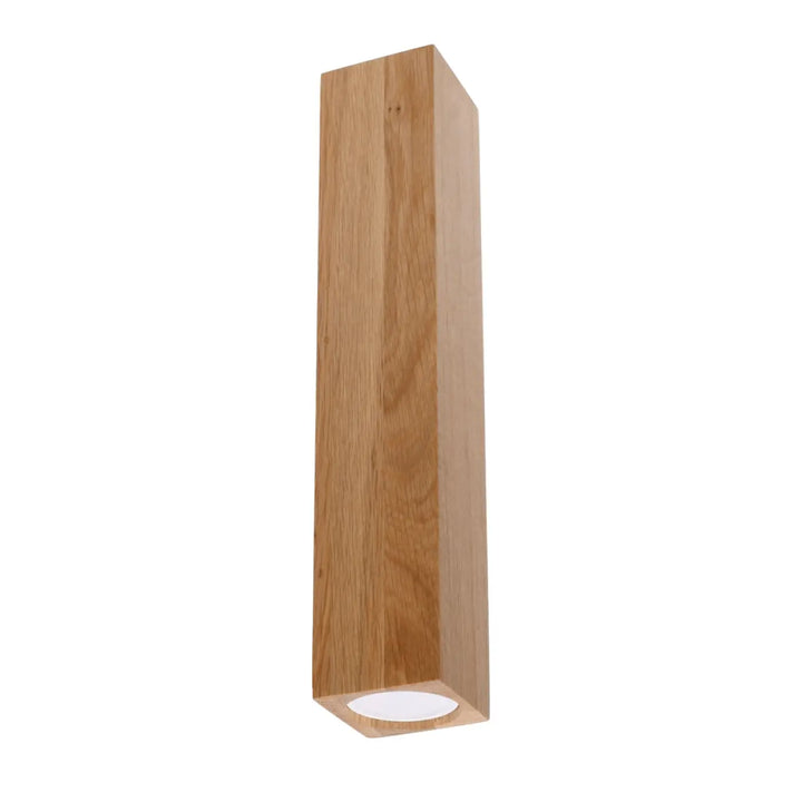 Luminaire plafonnier lampe keke 30 en bois dèche naturel avec diffuseur en verre dépoli style loft bois s’intégrera parfaitement