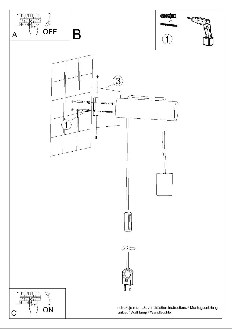 Schéma d'installation du luminaire