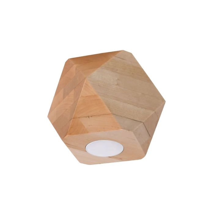 Luminaire plafonnier lampe woody en bois naturel avec finition grain de bois hexagonale style loft bois sintegrera parfaitement