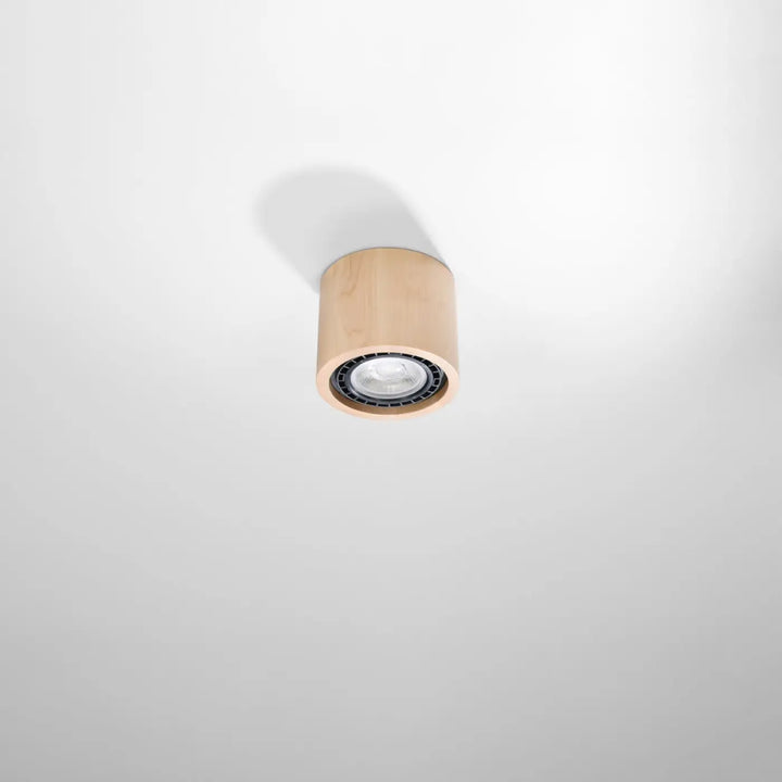 Luminaire plafonnier basic 1 bois naturel avec led centrale pour une ambiance sentez mieux et design épuré