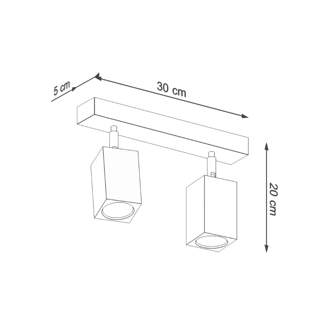 Luminaire plafonnier lampe keke 2 chêne avec deux spots réglables en style loft bois s’intégrera parfaitement