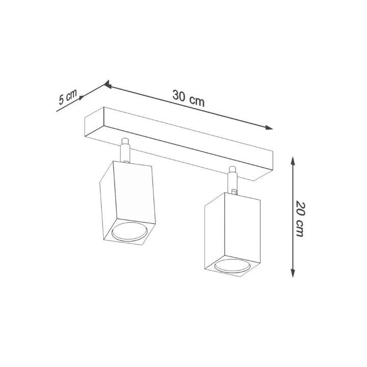 Luminaire plafonnier lampe keke 2 chêne avec deux spots réglables en style loft bois s’intégrera parfaitement