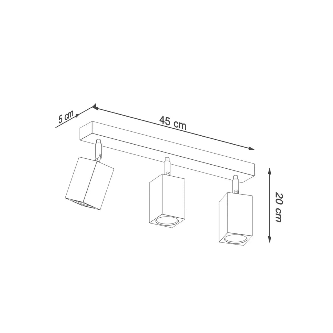 Luminaire plafonnier keke 3 chêne avec trois spots réglables en style loft pour sentez-vous mieux à la maison
