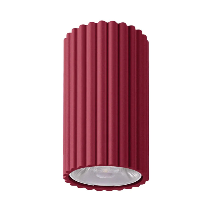 Luminaire plafonnier ivar bordeaux led 4000k abat-jour modernes rainurés design expressif et confort d’utilisation